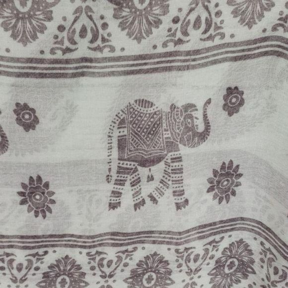 Elephant Print Mint Colored Infinity‎ Scarf wrap boho - Picture 5 of 7